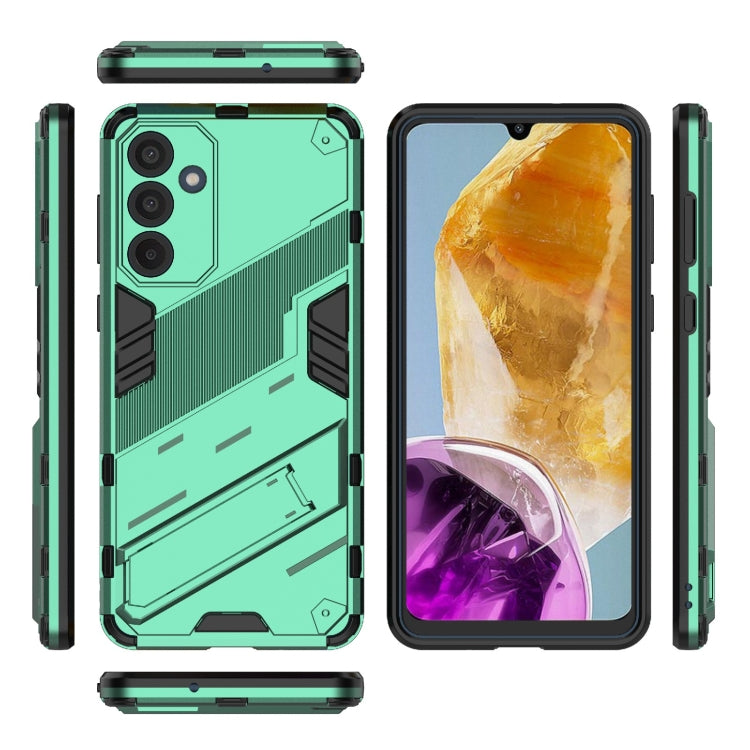 For Samsung Galaxy M55 5G Punk Armor 2 in 1 PC + TPU Shockproof Phone Case with Invisible Holder(Green) - Galaxy Phone Cases by buy2fix | Online Shopping UK | buy2fix