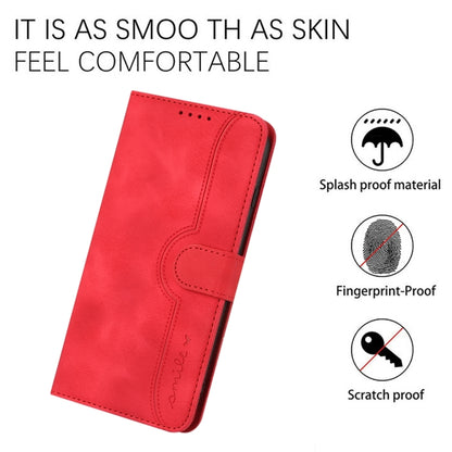 For Motorola Moto G Stylus 5G 2024 Heart Pattern Skin Feel Leather Phone Case(Red) - Motorola Cases by buy2fix | Online Shopping UK | buy2fix