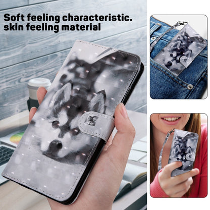 For iPhone 16 Plus 3D Painted Leather Phone Case(Husky) - iPhone 16 Plus Cases by buy2fix | Online Shopping UK | buy2fix