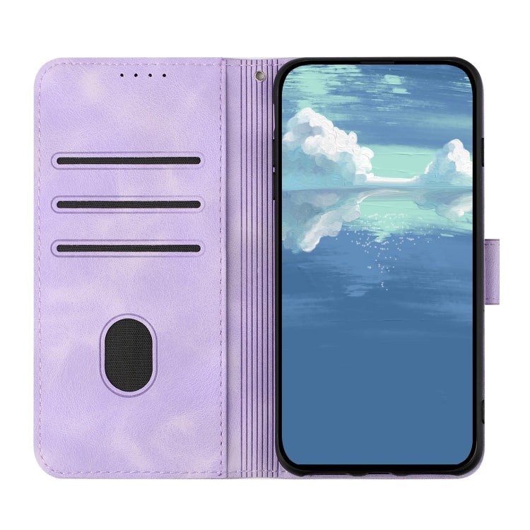 For iPhone SE 2024 Line Pattern Skin Feel Leather Phone Case(Light Purple) - More iPhone Cases by buy2fix | Online Shopping UK | buy2fix