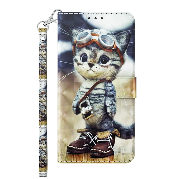 For Samsung Galaxy A25 5G 3D Painted Leather Phone Case(Naughty Cat) - Galaxy Phone Cases by buy2fix | Online Shopping UK | buy2fix