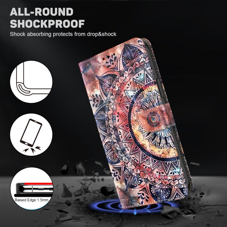 For Samsung Galaxy S23 FE 5G 3D Painted Leather Phone Case(Colorful Mandala) - Galaxy S23 FE 5G Cases by buy2fix | Online Shopping UK | buy2fix