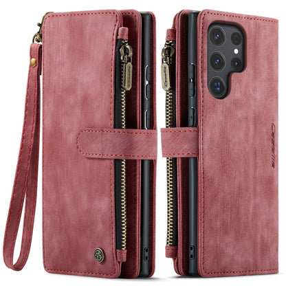 For Samsung Galaxy S24 Ultra 5G CaseMe C30 Card Slots Zipper Wallet Leather Phone Case(Red) - Galaxy S24 Ultra 5G Cases by CaseMe | Online Shopping UK | buy2fix