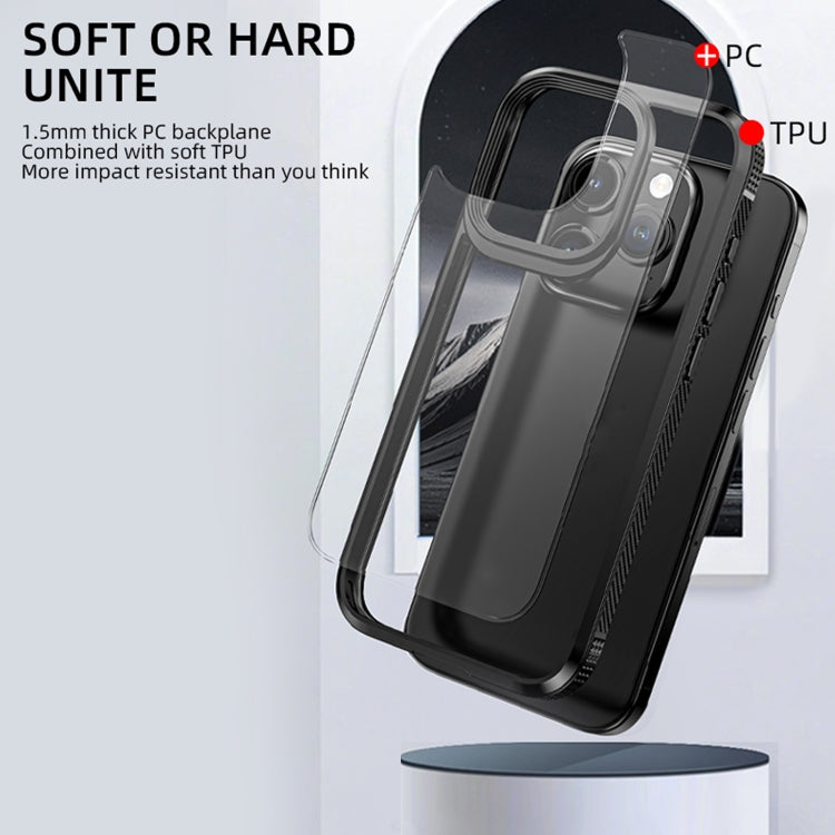 For iPhone 15 Pro Max iPAKY MG Series Transparent PC+TPU Phone Case(Black) - iPhone 15 Pro Max Cases by iPAKY | Online Shopping UK | buy2fix