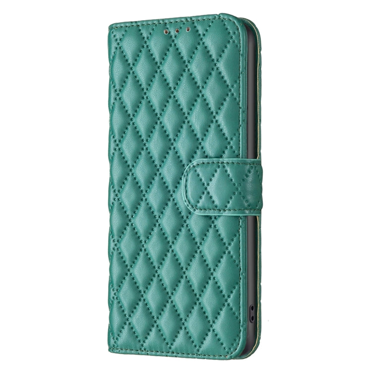 For Motorola Moto G24 Diamond Lattice Wallet Flip Leather Phone Case(Green) - Motorola Cases by buy2fix | Online Shopping UK | buy2fix