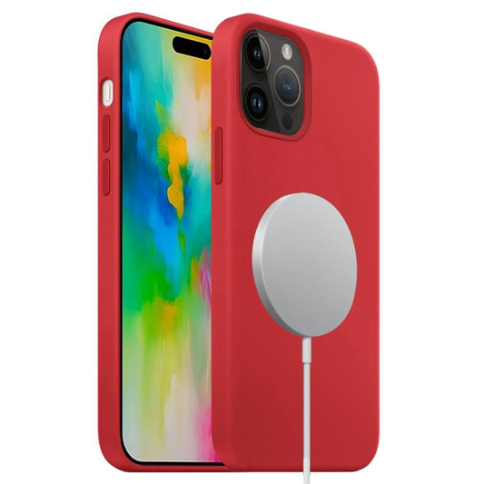 For iPhone 16 Pro Max Liquid Silicone Full Coverage MagSafe Phone Case(Red) - iPhone 16 Pro Max Cases by buy2fix | Online Shopping UK | buy2fix