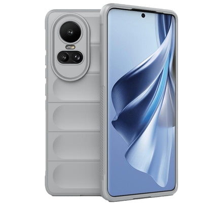 For OPPO Reno10 5G Global Magic Shield TPU + Flannel Phone Case(Grey) - OPPO Cases by buy2fix | Online Shopping UK | buy2fix