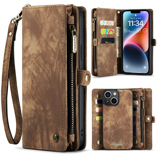 For iPhone 15 Plus CaseMe 008 Detachable Multifunctional Leather Phone Case(Brown) - iPhone 15 Plus Cases by CaseMe | Online Shopping UK | buy2fix