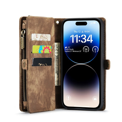 For iPhone 15 Pro Max CaseMe 008 Detachable Multifunctional Leather Phone Case(Brown) - iPhone 15 Pro Max Cases by CaseMe | Online Shopping UK | buy2fix