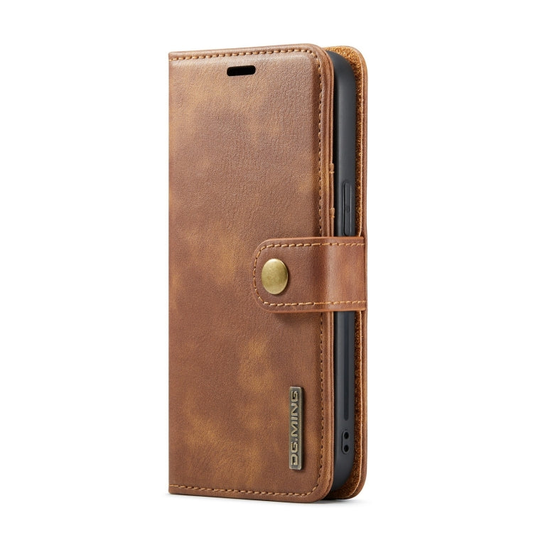 For iPhone 15 Plus DG.MING Crazy Horse Texture Detachable Magnetic Leather Phone Case(Brown) - iPhone 15 Plus Cases by DG.MING | Online Shopping UK | buy2fix