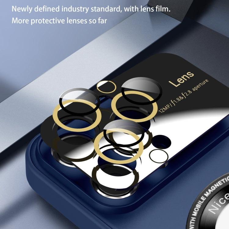 For iPhone 11 Pro Large Glass Window Magnetic Magsafe Phone Case with Lens Film(Royal Blue) - iPhone 11 Pro Cases by buy2fix | Online Shopping UK | buy2fix