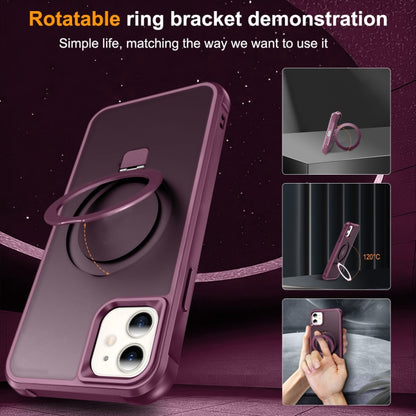 For iPhone 11 MagSafe Magnetic Holder Phone Case(Wine Red) - iPhone 11 Cases by buy2fix | Online Shopping UK | buy2fix