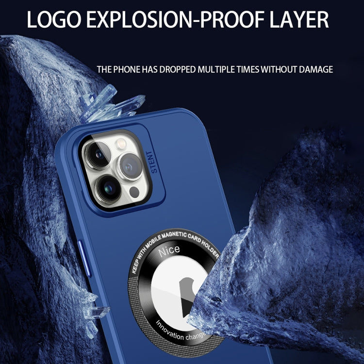 For iPhone 11 Pro Skin Feel Magnifier MagSafe Lens Holder Phone Case(Royal Blue) - iPhone 11 Pro Cases by buy2fix | Online Shopping UK | buy2fix