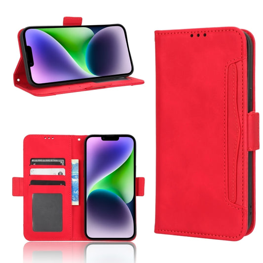 For iPhone 16 Pro Max Skin Feel Calf Texture Card Slots Leather Phone Case(Red) - iPhone 16 Pro Max Cases by buy2fix | Online Shopping UK | buy2fix