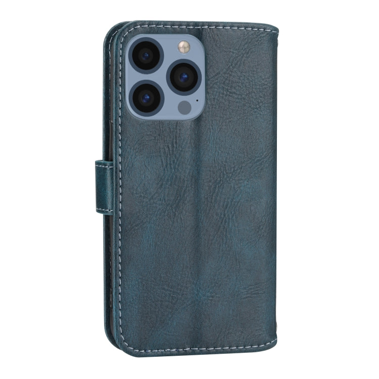 For iPhone 16 Pro Oil Skin Zipper Wallet Leather Phone Case(Blue) - iPhone 16 Pro Cases by buy2fix | Online Shopping UK | buy2fix