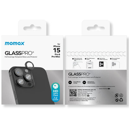 For iPhone 15 Pro / 15 Pro Max MOMAX Eagle Eye Independent Full Cover Phone Lens Glass Film(Black) - iPhone 15 Pro Max Cases by MOMAX | Online Shopping UK | buy2fix