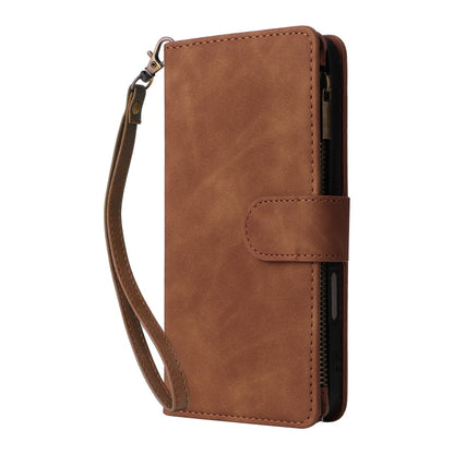 For iPhone 16 Plus Crossbody Multi-card Slot Wallet Zipper Leather Phone Case(Brown) - iPhone 16 Plus Cases by buy2fix | Online Shopping UK | buy2fix