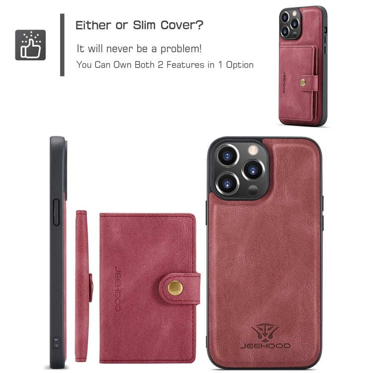 For iPhone 15 Pro Max JEEHOOD Retro Magnetic Detachable Leather Phone Case(Red) - iPhone 15 Pro Max Cases by JEEHOOD | Online Shopping UK | buy2fix