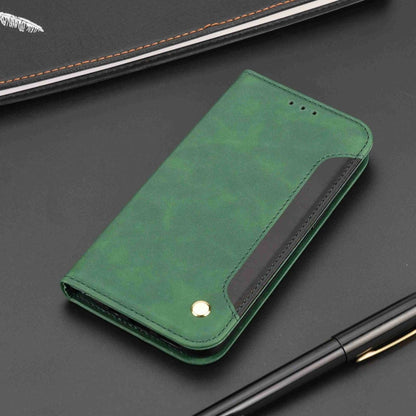 For iPhone 16 Pro Skin Feel Splicing Leather Phone Case(Green) - iPhone 16 Pro Cases by buy2fix | Online Shopping UK | buy2fix