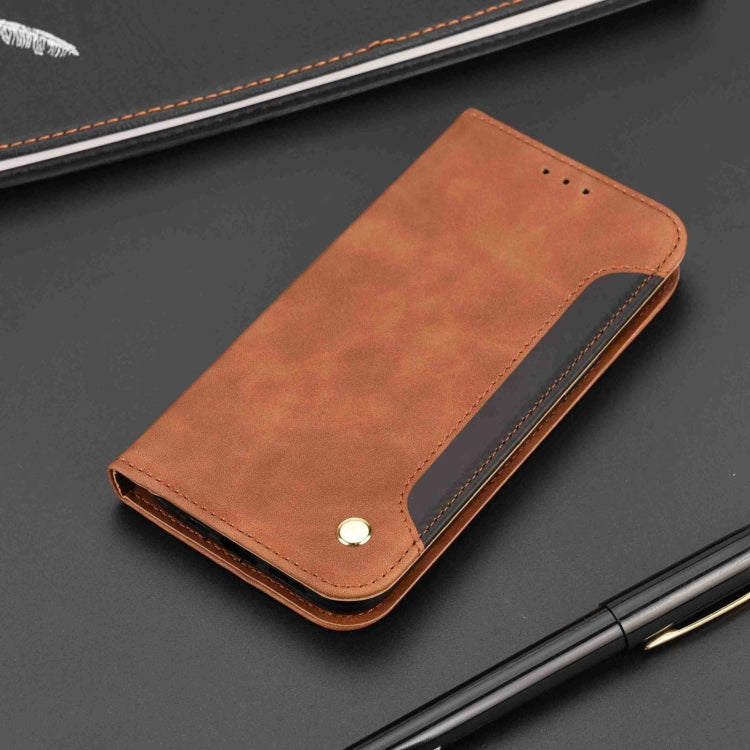 For iPhone 16 Pro Skin Feel Splicing Leather Phone Case(Brown) - iPhone 16 Pro Cases by buy2fix | Online Shopping UK | buy2fix