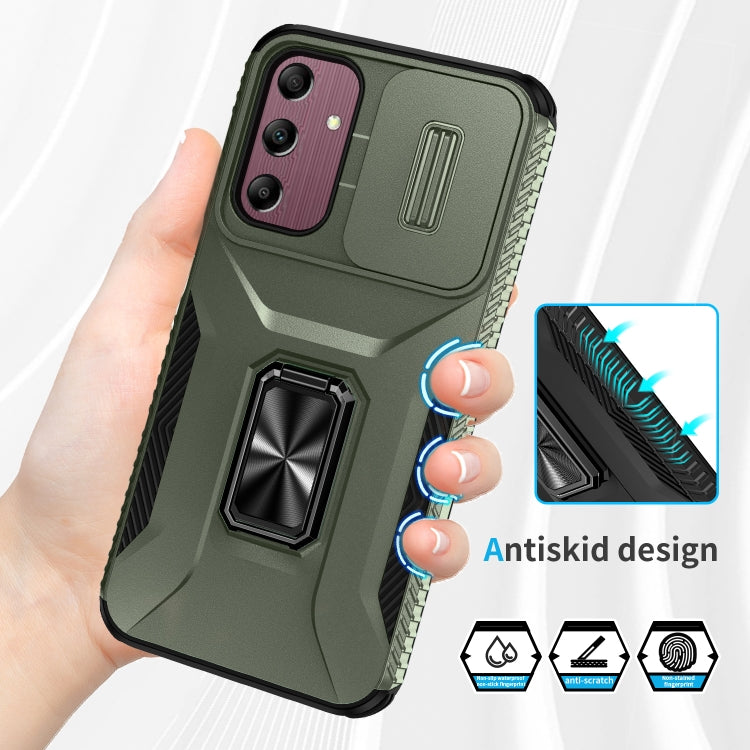 For Samsung Galaxy A15 5G Sliding Camshield Holder Phone Case(Alpine Green) - Galaxy Phone Cases by buy2fix | Online Shopping UK | buy2fix