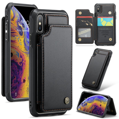 For iPhone XS Max CaseMe C22 Card Slots Holder RFID Anti-theft Phone Case(Black) - More iPhone Cases by CaseMe | Online Shopping UK | buy2fix