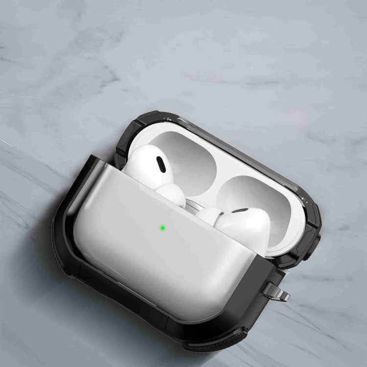 For AirPods Pro 2 Thunder Transparent Armor Wireless Earphones Protective Case(Army Green) - For AirPods Pro 2 by buy2fix | Online Shopping UK | buy2fix