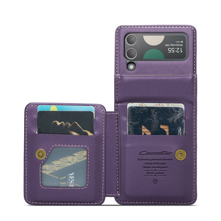 For Samsung Galaxy Z Flip4 5G CaseMe C22 PC+TPU Business Style RFID Anti-theft Leather Phone Case(Purple) - Galaxy Z Flip4 5G Cases by CaseMe | Online Shopping UK | buy2fix