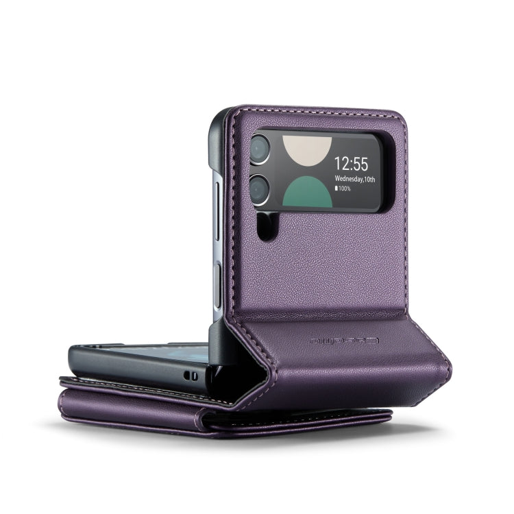 For Samsung Galaxy Z Flip3 5G CaseMe C22 PC+TPU Business Style RFID Anti-theft Leather Phone Case(Purple) - Galaxy Phone Cases by CaseMe | Online Shopping UK | buy2fix