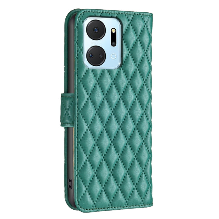 For Honor X7a Diamond Lattice Wallet Flip Leather Phone Case(Green) - Honor Cases by buy2fix | Online Shopping UK | buy2fix