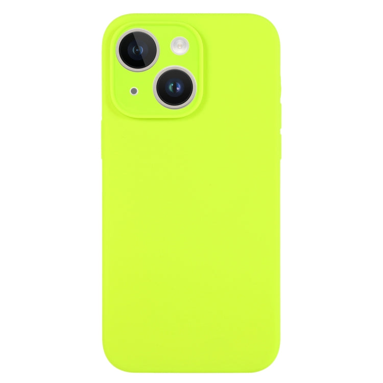 For iPhone 14 Plus Pure Color Liquid Silicone Fine Pore Phone Case(Bright Green) - iPhone 14 Plus Cases by buy2fix | Online Shopping UK | buy2fix