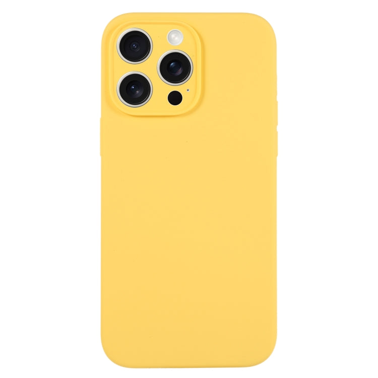 For iPhone 16 Pro Max Pure Color Liquid Silicone Fine Pore Phone Case(Yellow) - iPhone 16 Pro Max Cases by buy2fix | Online Shopping UK | buy2fix