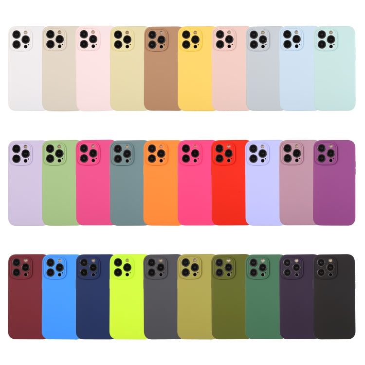 For iPhone 14 Plus Pure Color Liquid Silicone Fine Pore Phone Case(Orange) - iPhone 14 Plus Cases by buy2fix | Online Shopping UK | buy2fix