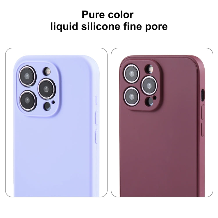 For iPhone 12 Pro Pure Color Liquid Silicone Fine Pore Phone Case(Light Purple) - iPhone 12 / 12 Pro Cases by buy2fix | Online Shopping UK | buy2fix