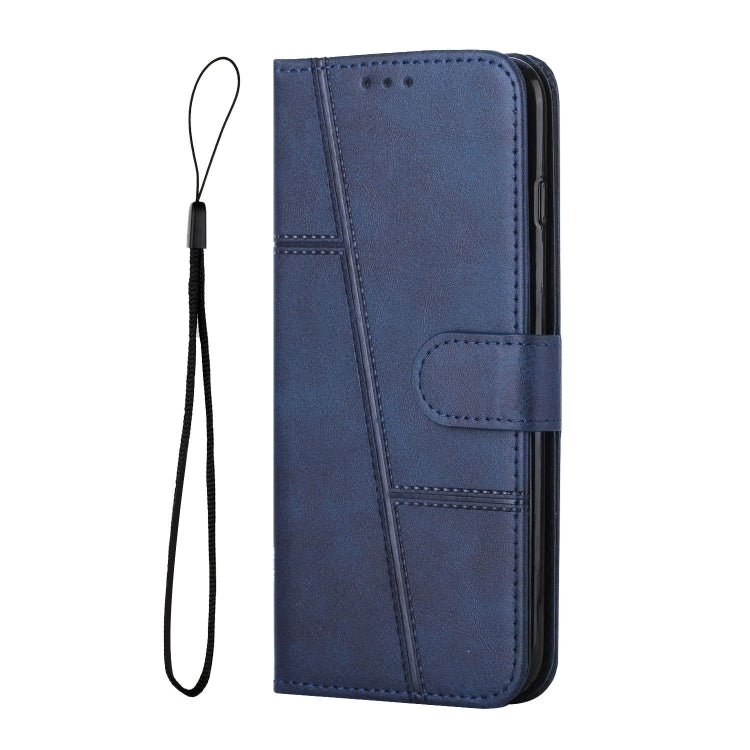 For Motorola Moto G Play 5G 2024 Stitching Calf Texture Buckle Leather Phone Case(Blue) - Motorola Cases by buy2fix | Online Shopping UK | buy2fix