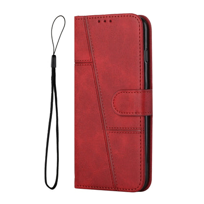 For Motorola Edge 2024 Stitching Calf Texture Buckle Leather Phone Case(Red) - Motorola Cases by buy2fix | Online Shopping UK | buy2fix