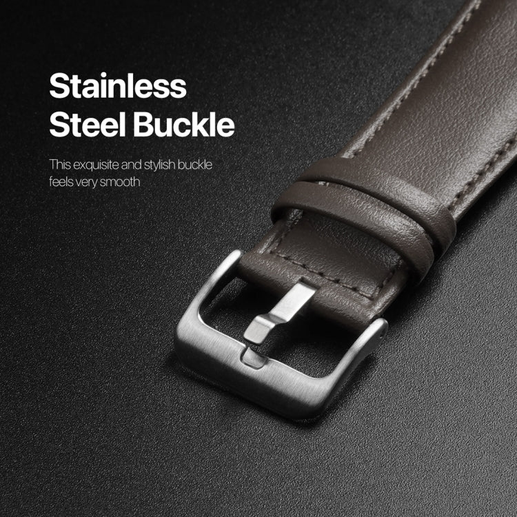 For Apple Watch 9 41mm DUX DUCIS YS Series Genuine Leather Watch Band(Grey) - Watch Bands by DUX DUCIS | Online Shopping UK | buy2fix