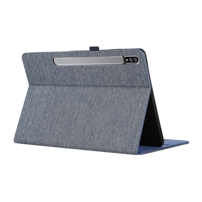 For Samsung Galaxy Tab S9+ Horizontal Flip TPU + Fabric PU Leather Tablet Case(Dark Blue) - Galaxy Tab S9+ Cases by buy2fix | Online Shopping UK | buy2fix