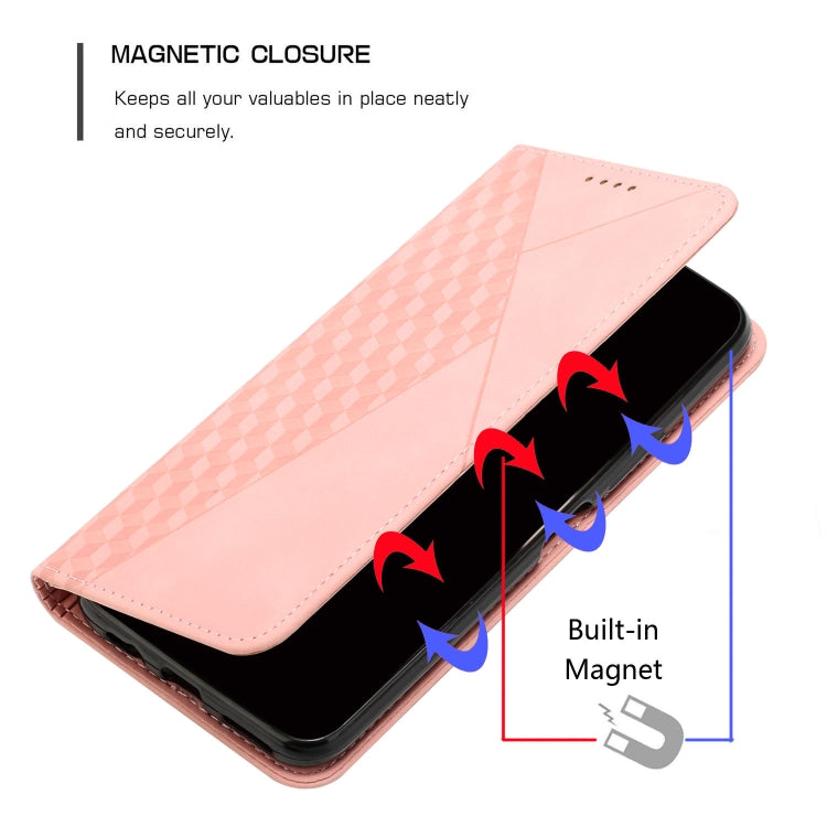 For Motorola Moto G Stylus 5G 2024 Diamond Splicing Skin Feel Magnetic Leather Phone Case(Rose Gold) - Motorola Cases by buy2fix | Online Shopping UK | buy2fix