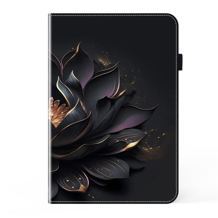 For Samsung Galaxy Tab S7/S8/S9/S9 FE Crystal Texture Painted Leather Tablet Case(Purple Lotus) - Galaxy Tab S9 FE by buy2fix | Online Shopping UK | buy2fix