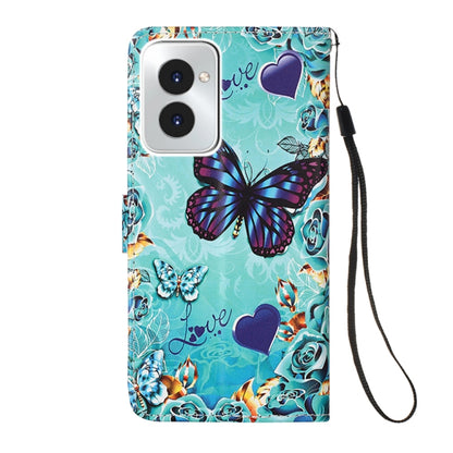 For Motorola Moto G Power 5G 2024 Colored Drawing Pattern Plain Weave Leather Phone Case(Caring Butterfly) - Motorola Cases by buy2fix | Online Shopping UK | buy2fix