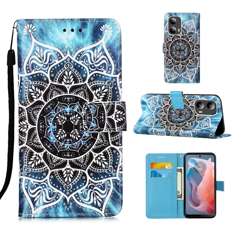 For Motorola Moto G Play 5G 2024 Colored Drawing Pattern Plain Weave Leather Phone Case(Undersea Mandala) - Motorola Cases by buy2fix | Online Shopping UK | buy2fix