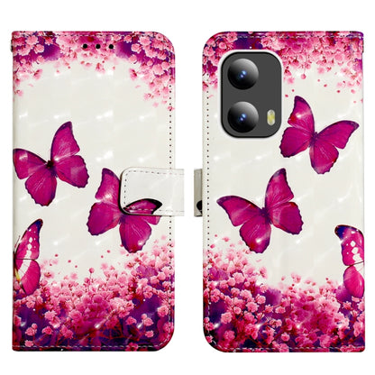 For Motorola Moto G Play 5G 2024 3D Painting Horizontal Flip Leather Phone Case(Rose Butterfly) - Motorola Cases by buy2fix | Online Shopping UK | buy2fix