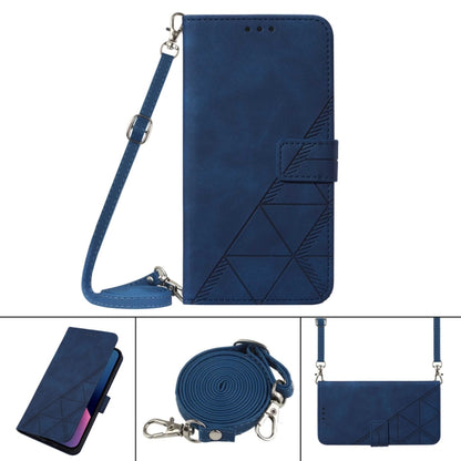 For Motorola Moto G Play 5G 2024 Crossbody 3D Embossed Flip Leather Phone Case(Blue) - Motorola Cases by buy2fix | Online Shopping UK | buy2fix