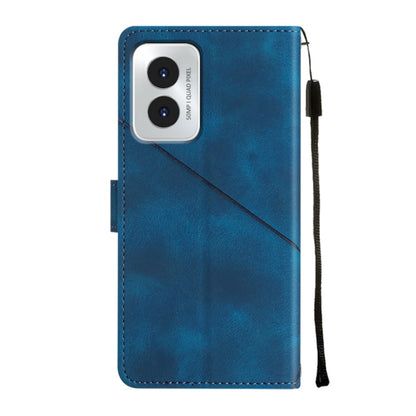 For Motorola Moto G Play 4G 2024 Skin Feel Embossed Leather Phone Case(Blue) - Motorola Cases by buy2fix | Online Shopping UK | buy2fix