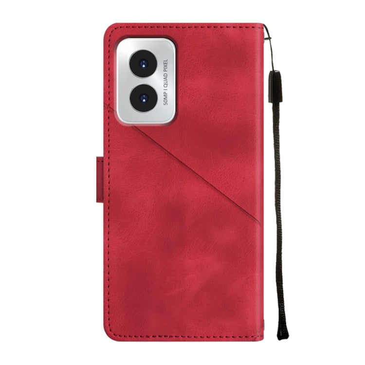 For Motorola Moto G Play 4G 2024 Skin Feel Embossed Leather Phone Case(Red) - Motorola Cases by buy2fix | Online Shopping UK | buy2fix