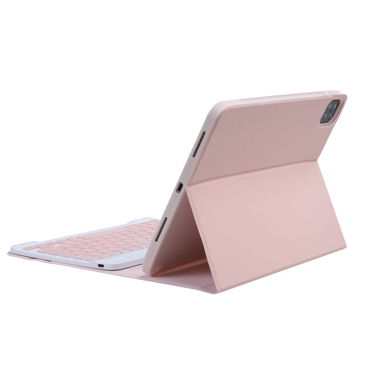 C-11B For iPad Pro 11 inch (2020) Detachable ABS Candy Color Bluetooth Keyboard Tablet Case with Stand & Pen Slot(Pink) - For iPad Pro by buy2fix | Online Shopping UK | buy2fix