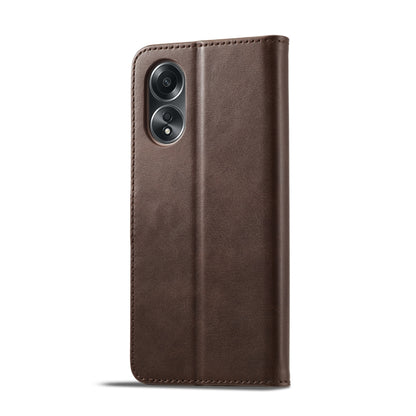 For OPPO A58 4G / A98 5G / F23 5G LC.IMEEKE Calf Texture Horizontal Flip Leather Case(Brown) - OPPO Cases by LC.IMEEKE | Online Shopping UK | buy2fix