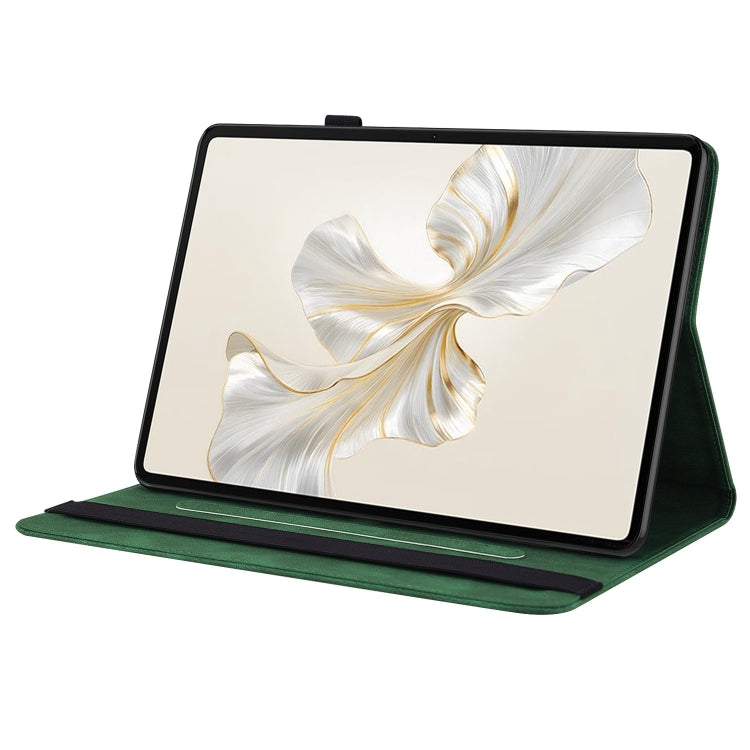 For Honor Pad 9 12.1 Butterfly Flower Embossed Leather Tablet Case(Green) - Honor by buy2fix | Online Shopping UK | buy2fix
