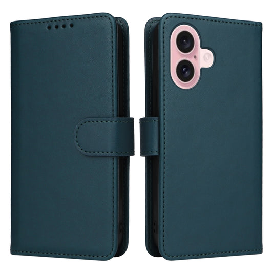 For iPhone 16 BETOPNICE BN-005 2 in 1 Detachable Imitate Genuine Leather Phone Case(Blue) - iPhone 16 Cases by BETOPNICE | Online Shopping UK | buy2fix